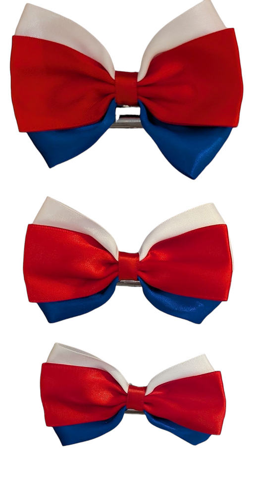 Red white & blue kids bow