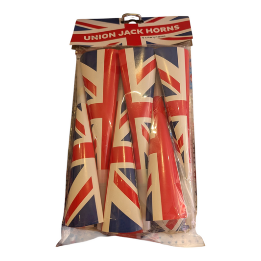 Union Jack paper horns