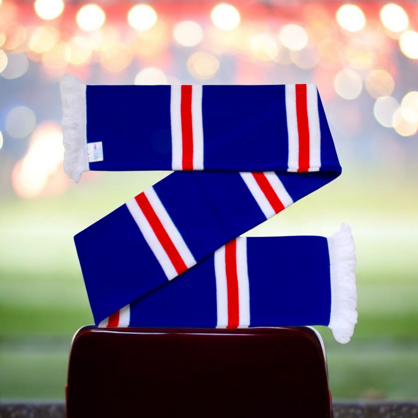 Red, white & royal blue retro scarf