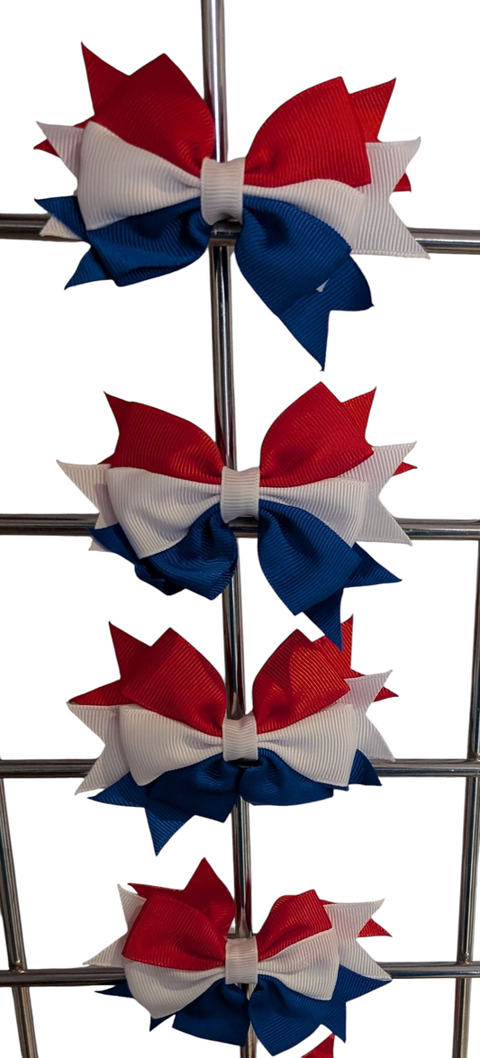 Kids red white & blue bow.