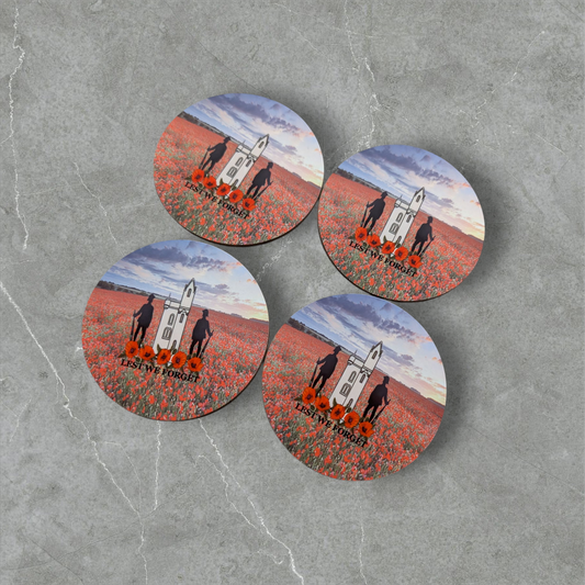 Lest we forget coaster set