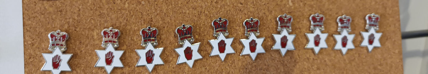 Star,Crown & red hand badge