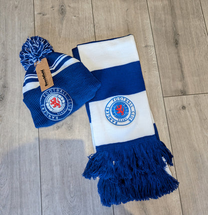 Rangers hat and scarf combo