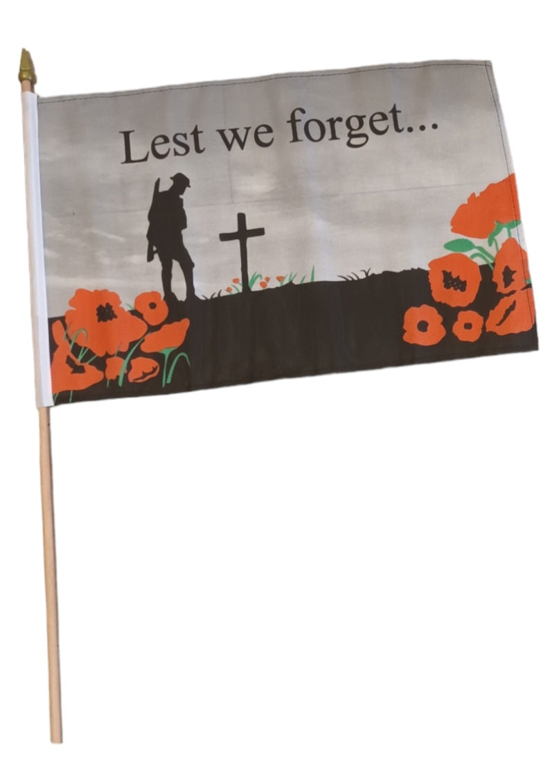 Lest we forget hand flag