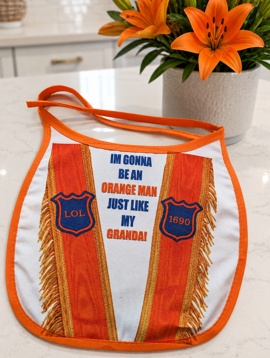 orange man bib