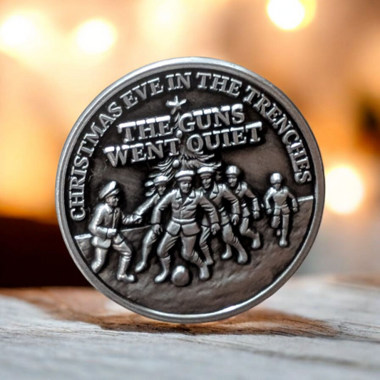 Christmas in the trenches pin badge