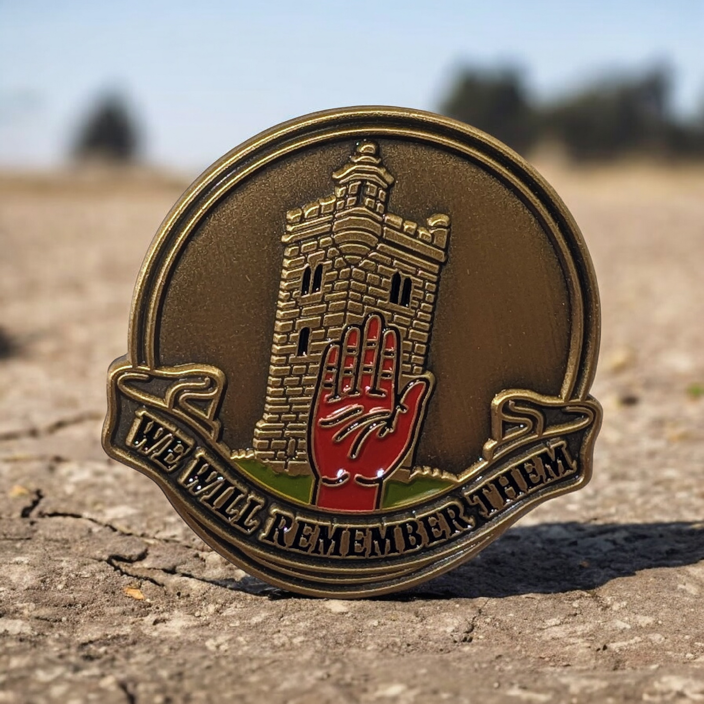 Ulster tower pin badge.
