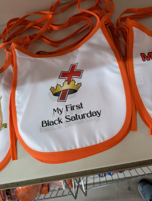 First black Saturday bib