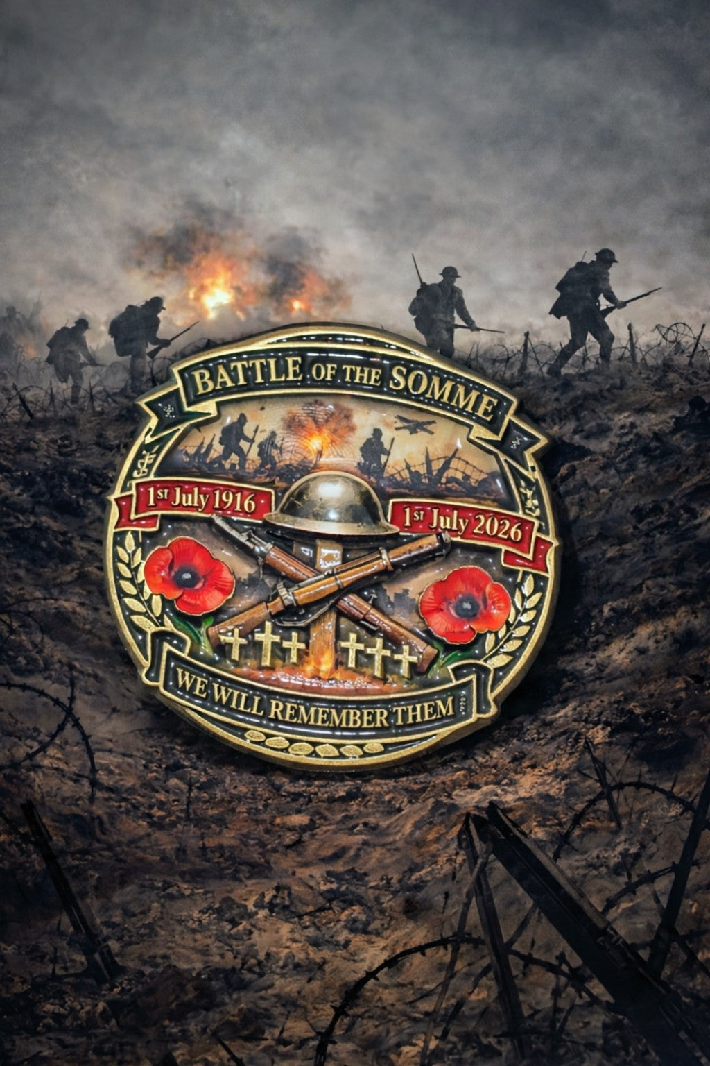 Battle of the somme anniversary pin badge