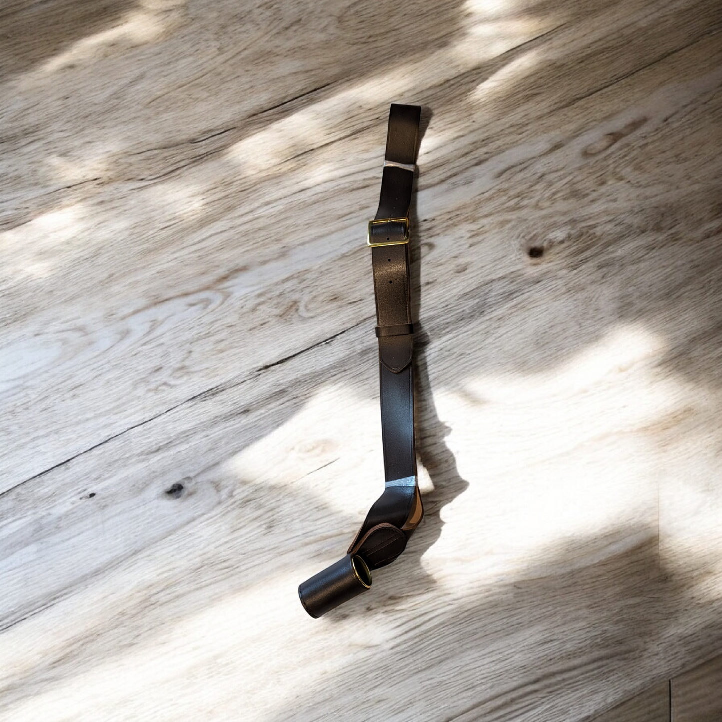 Brown leather flag strap