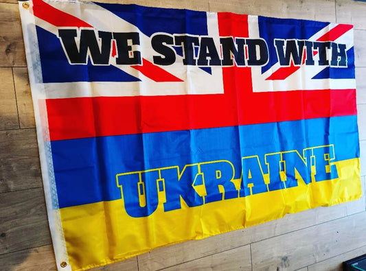 We Stand With Ukraine Flag