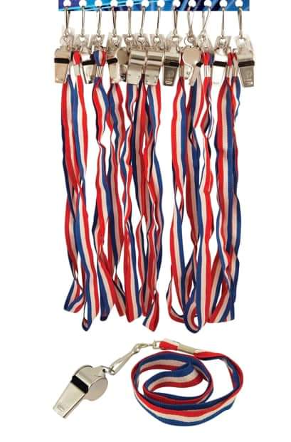 red white and blue Whistle